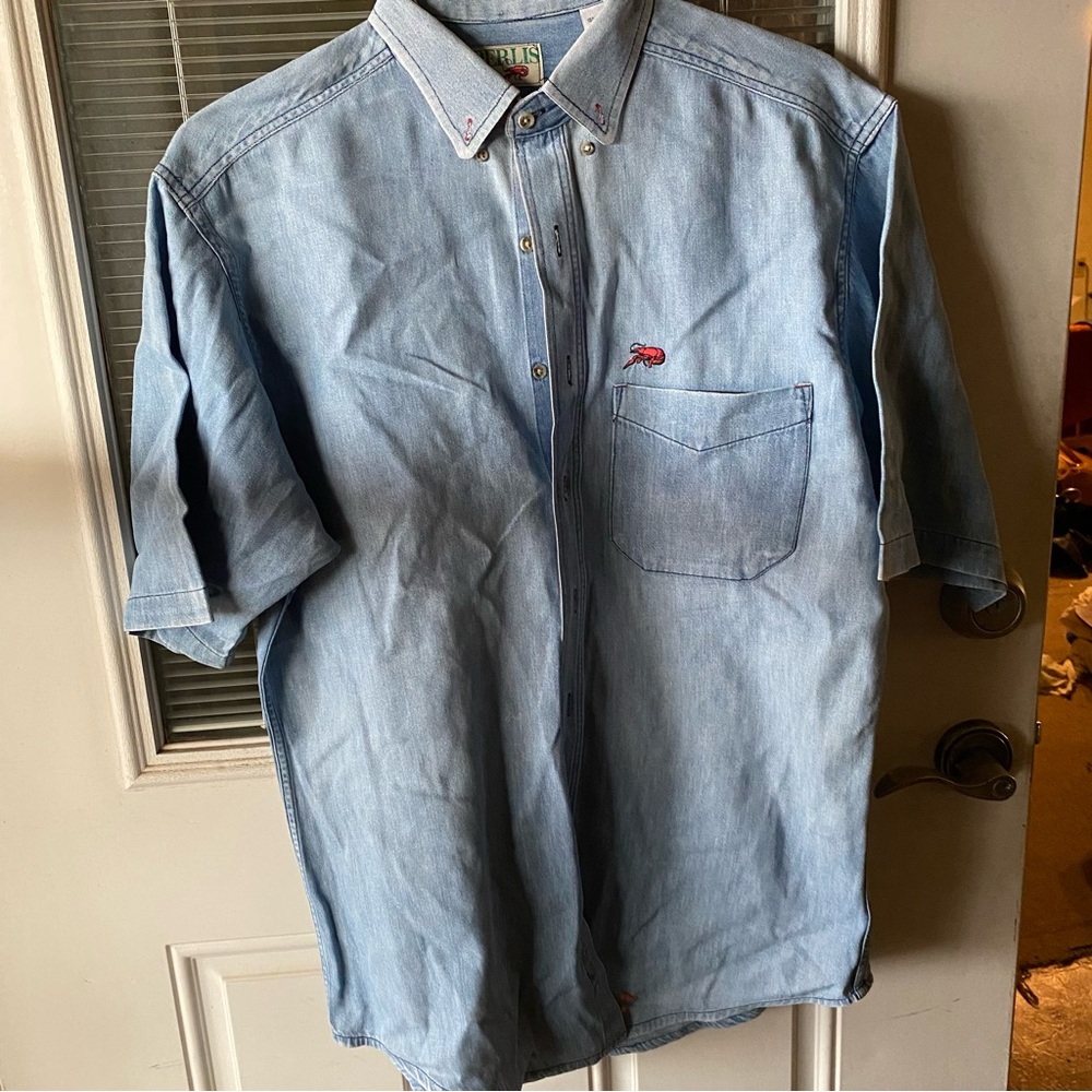 Casual Light Blue Button-Down Shirt